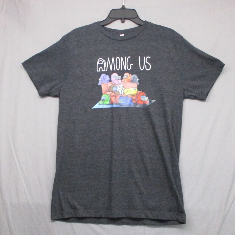 Among Us Graphic Print T-Shirt Gray Men Size | M
